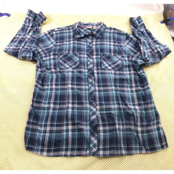 L.L.Bean Other - L.L.Bean Mens Plaid Long-Sleeve Button-Up Shirt L Regular Blue/Purple 100% Cotto